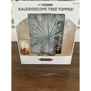 LED Kaleidoscope Projection Light Christmas Tree Topper Star In Box